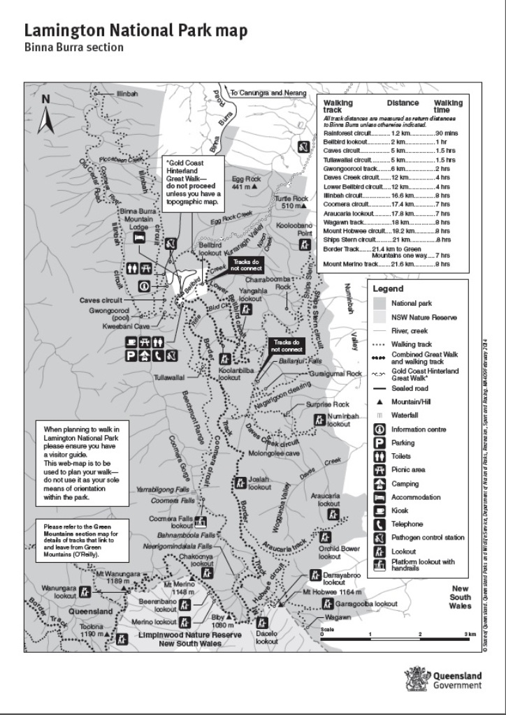 lamington national park walks map Index Of Wp Content Gallery Binna Burra Lamington National Park lamington national park walks map