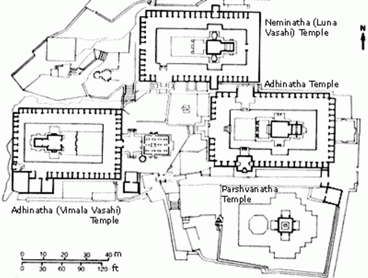 Plan of Dilwara temple complex