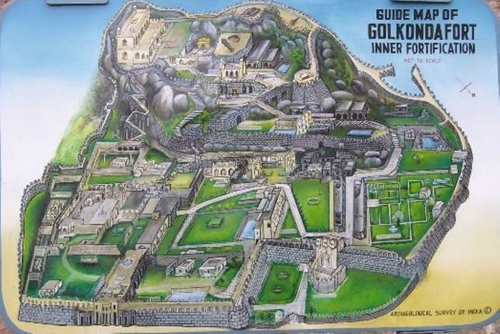 Golconda Fort Map (Source Tripadvisor)