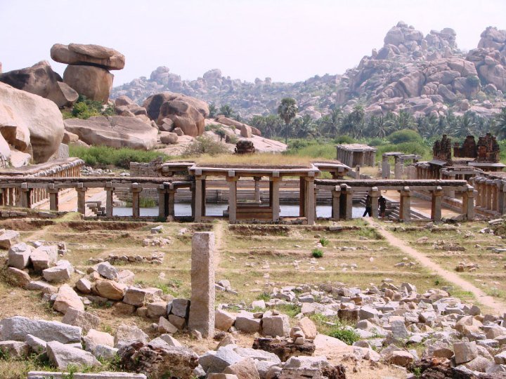 Hampi-temple-with-boulder-strewn-landscape