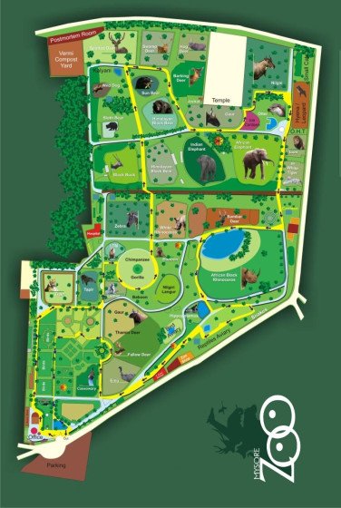 Mysore Zoo map