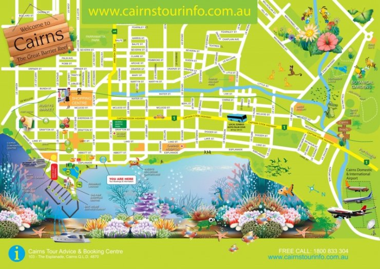 Cairns Map (Source cairnstourinfo.com.au)
